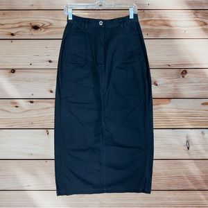 Vintage 90’s Lizwear Black Skirt size 6 Cotton Cute Long